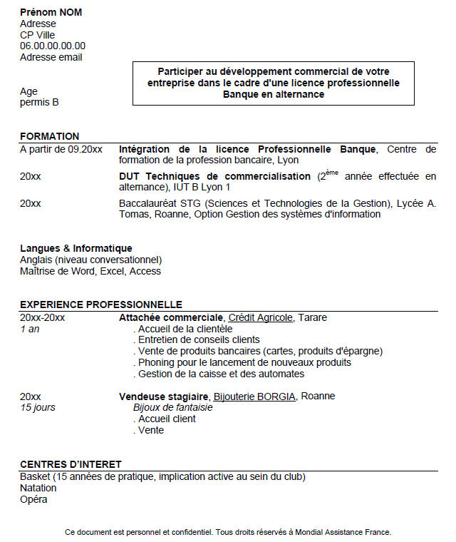 Modèles de CV Alternance  Objectif Emploi Orientation