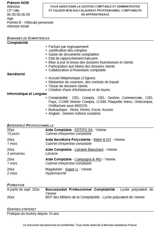 Modèles de CV Alternance  Objectif Emploi Orientation