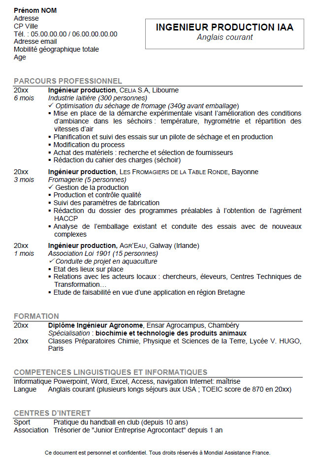 Exemple CV antichronologique  Objectif Emploi Orientation