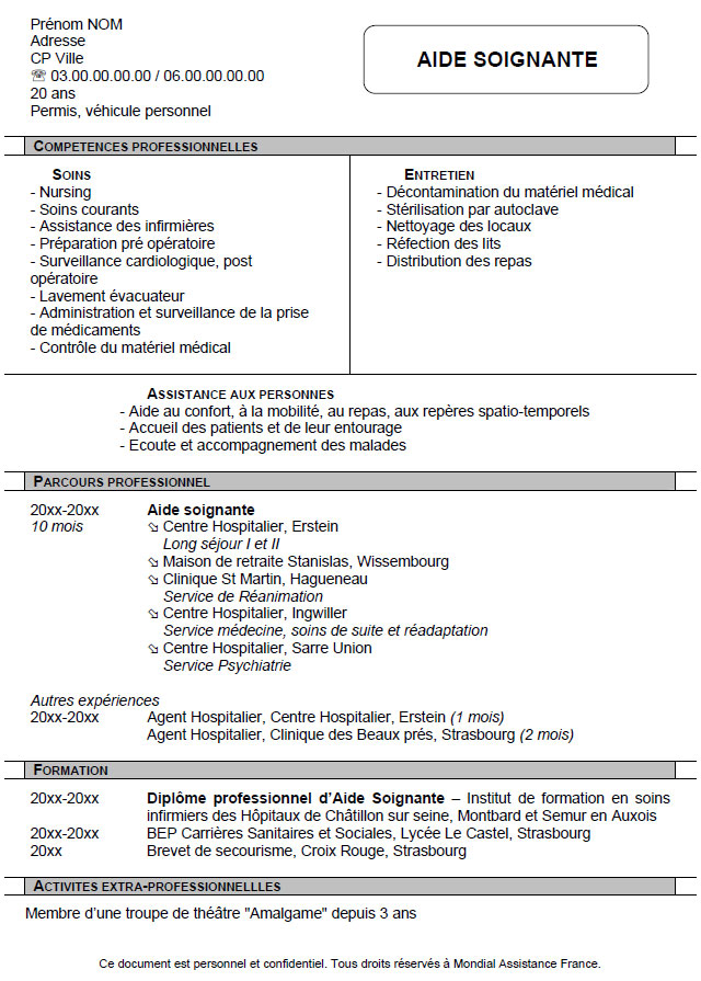 Exemple de CV zoologiste