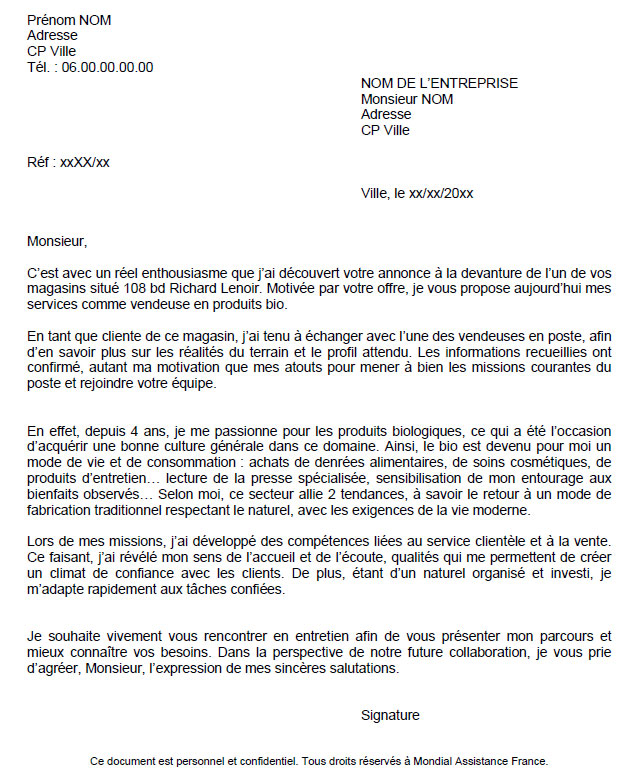 Lettre De Motivation Repondre A Une Annonce