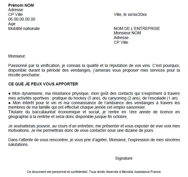 Exemple Lettre De Motivation Contrat Etudiant